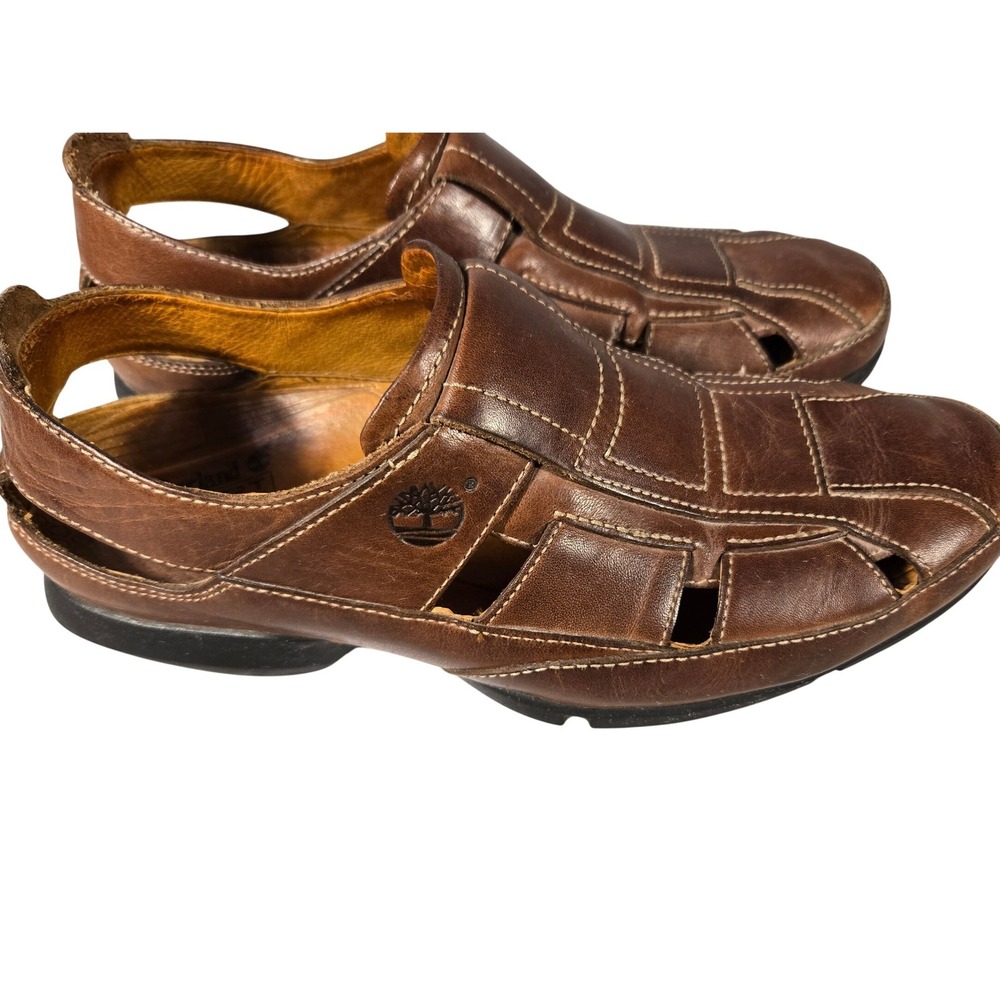 Timberland Men's Brown Leather Fisherman Sandals